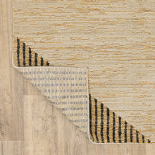 9' X 12' Gold Brown Blue Charcoal Rust And Beige Geometric Power Loom Stain Resistant Area Rug