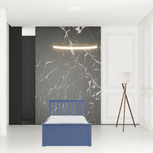 Blue Solid Wood Twin Bed With Pull Out Trundle