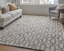 4' X 6' Ivory And Taupe Wool Geometric Tufted Handmade Area Rug