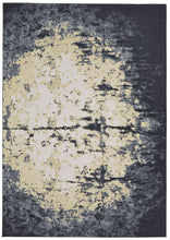 4' X 6' Black Gray And Gold Geometric Stain Resistant Area Rug