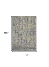 4' X 6' Gray Yellow And White Abstract Stain Resistant Area Rug