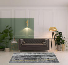 4' X 6' Gray And Black Abstract Stain Resistant Area Rug