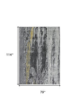 4' X 6' Gray And Black Abstract Stain Resistant Area Rug