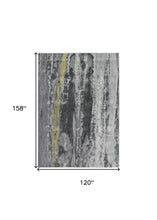 4' X 6' Gray And Black Abstract Stain Resistant Area Rug