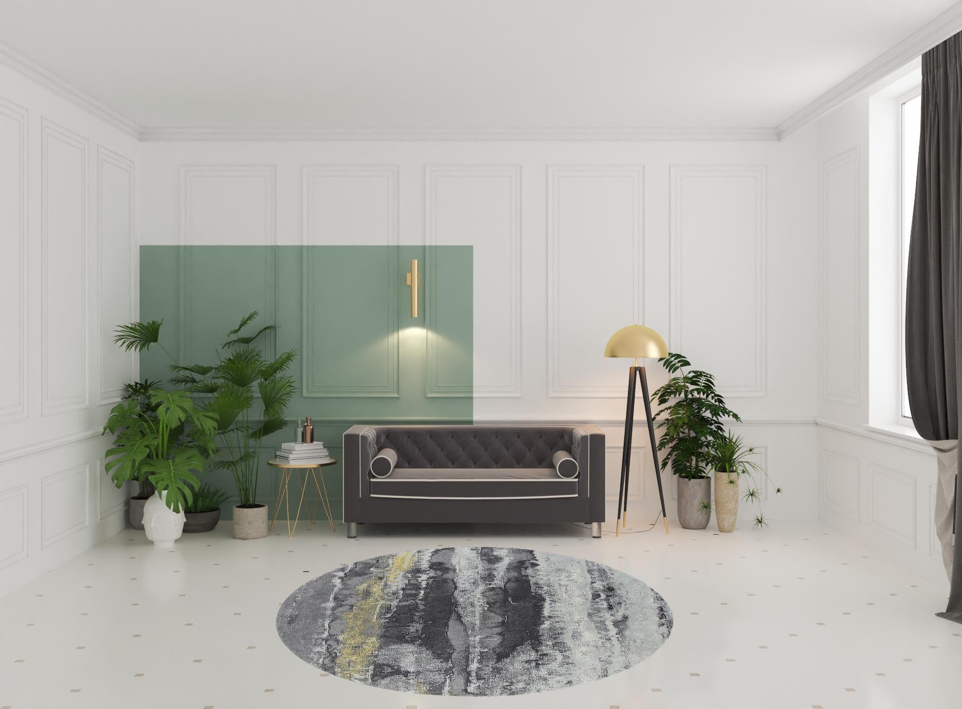 4' X 6' Gray And Black Abstract Stain Resistant Area Rug