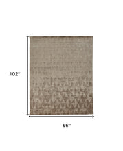 4' X 6' Taupe Geometric Hand Woven Area Rug