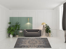 5' X 8' Gray Blue And Taupe Wool Abstract Tufted Handmade Stain Resistant Area Rug