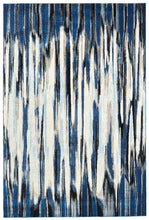 2' X 4' Ivory Blue And Gray Abstract Distressed Area Rug