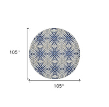 2' X 4' Ivory Blue And Gray Abstract Distressed Stain Resistant Area Rug