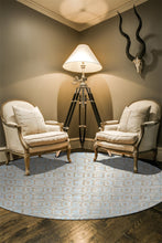 Blue Taupe And Ivory Floral Distressed Stain Resistant Area Rug - 2' X 4'