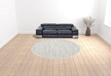 Blue Taupe And Ivory Floral Distressed Stain Resistant Area Rug - 2' X 4'