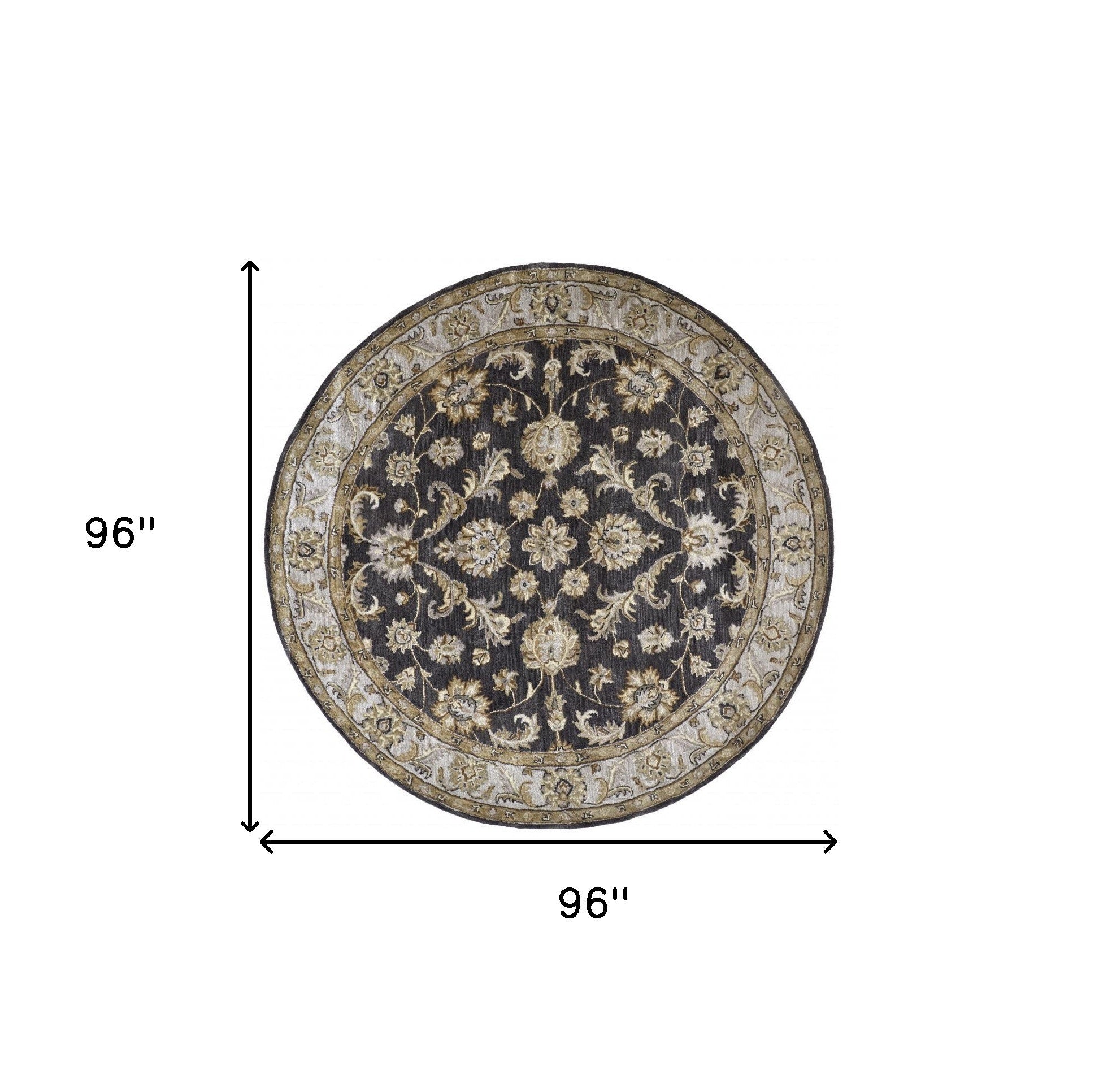 4' X 6' Blue Gray And Taupe Wool Floral Tufted Handmade Stain Resistant Area Rug