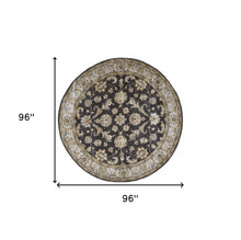 4' X 6' Blue Gray And Taupe Wool Floral Tufted Handmade Stain Resistant Area Rug