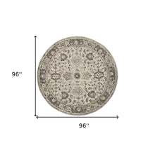 4' X 6' Gray Ivory And Taupe Wool Floral Tufted Handmade Stain Resistant Area Rug