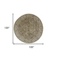 4' X 6' Green Brown And Taupe Wool Paisley Tufted Handmade Stain Resistant Area Rug