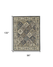 Blue Gray And Taupe Wool Paisley Tufted Handmade Stain Resistant Area Rug - 4' x 6'