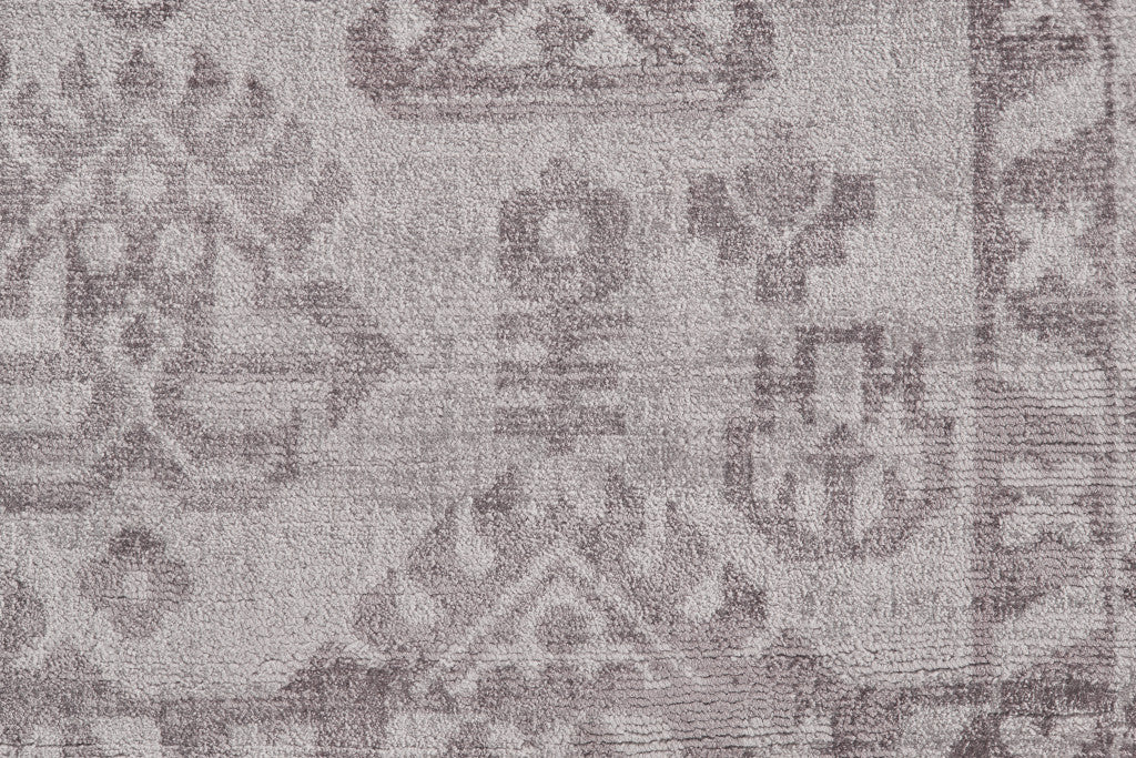 4' X 6' Gray And Purple Abstract Hand Woven Area Rug