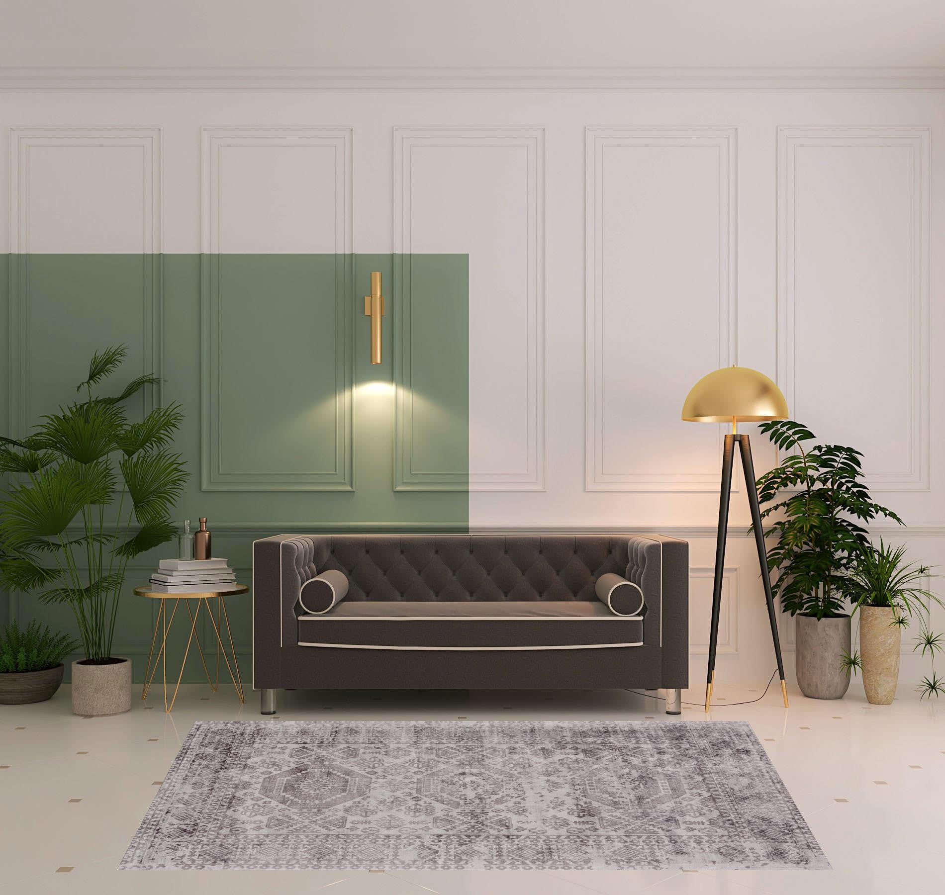 4' X 6' Gray And Purple Abstract Hand Woven Area Rug