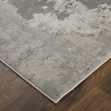 5' X 8' Ivory And Gray Abstract Stain Resistant Area Rug