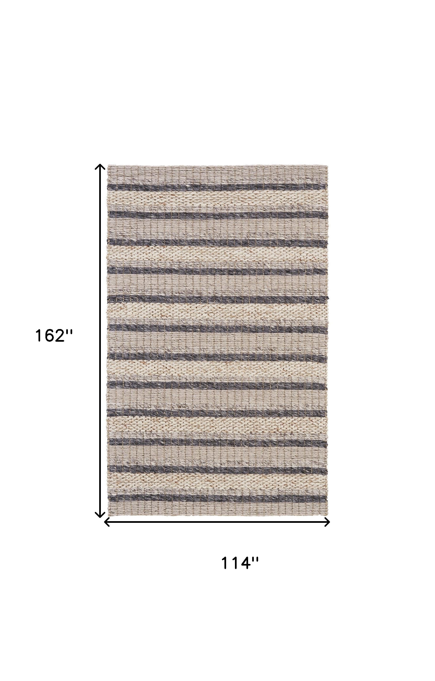 4' X 6' Ivory Tan And Gray Wool Hand Woven Stain Resistant Area Rug