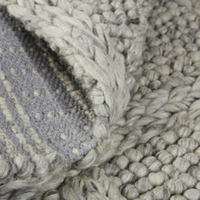 4' X 6' Ivory And Gray Wool Plaid Hand Woven Stain Resistant Area Rug