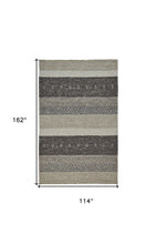 10' X 13' Gray Taupe And Tan Wool Floral Hand Woven Stain Resistant Area Rug
