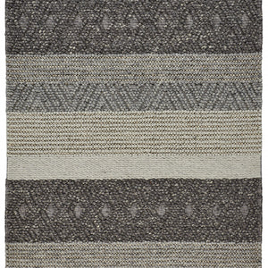 10' X 13' Gray Taupe And Tan Wool Floral Hand Woven Stain Resistant Area Rug