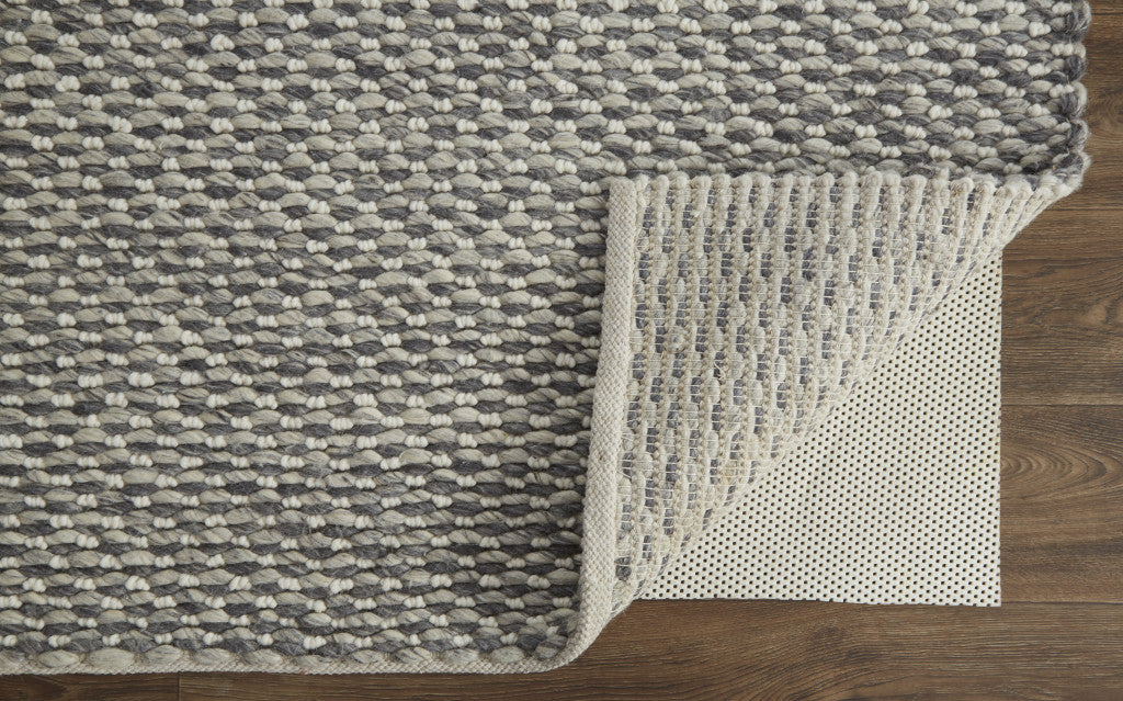 4' X 6' Gray And Ivory Wool Floral Hand Woven Stain Resistant Area Rug