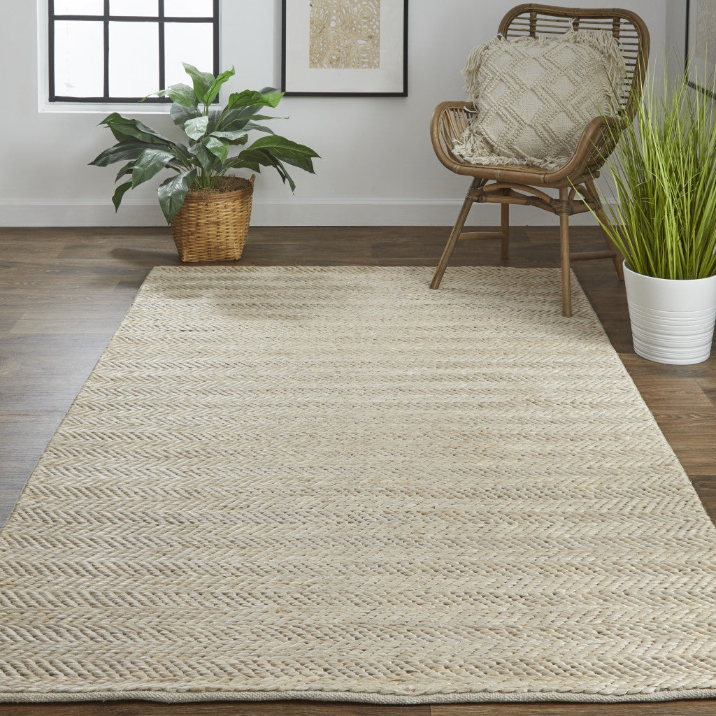 4' X 6' Tan And Gray Hand Woven Area Rug