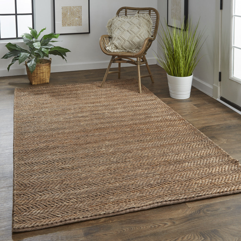 4' X 6' Tan And Gray Hand Woven Area Rug