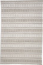 4' X 6' Blue Gray And Ivory Striped Hand Woven Area Rug