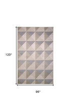 4' X 6' Beige Gray And Ivory Geometric Area Rug