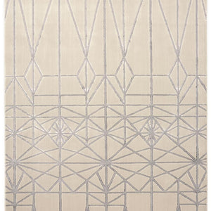 4' X 6' White Silver And Gray Geometric Area Rug