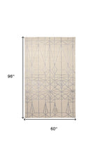 4' X 6' White Silver And Gray Geometric Area Rug
