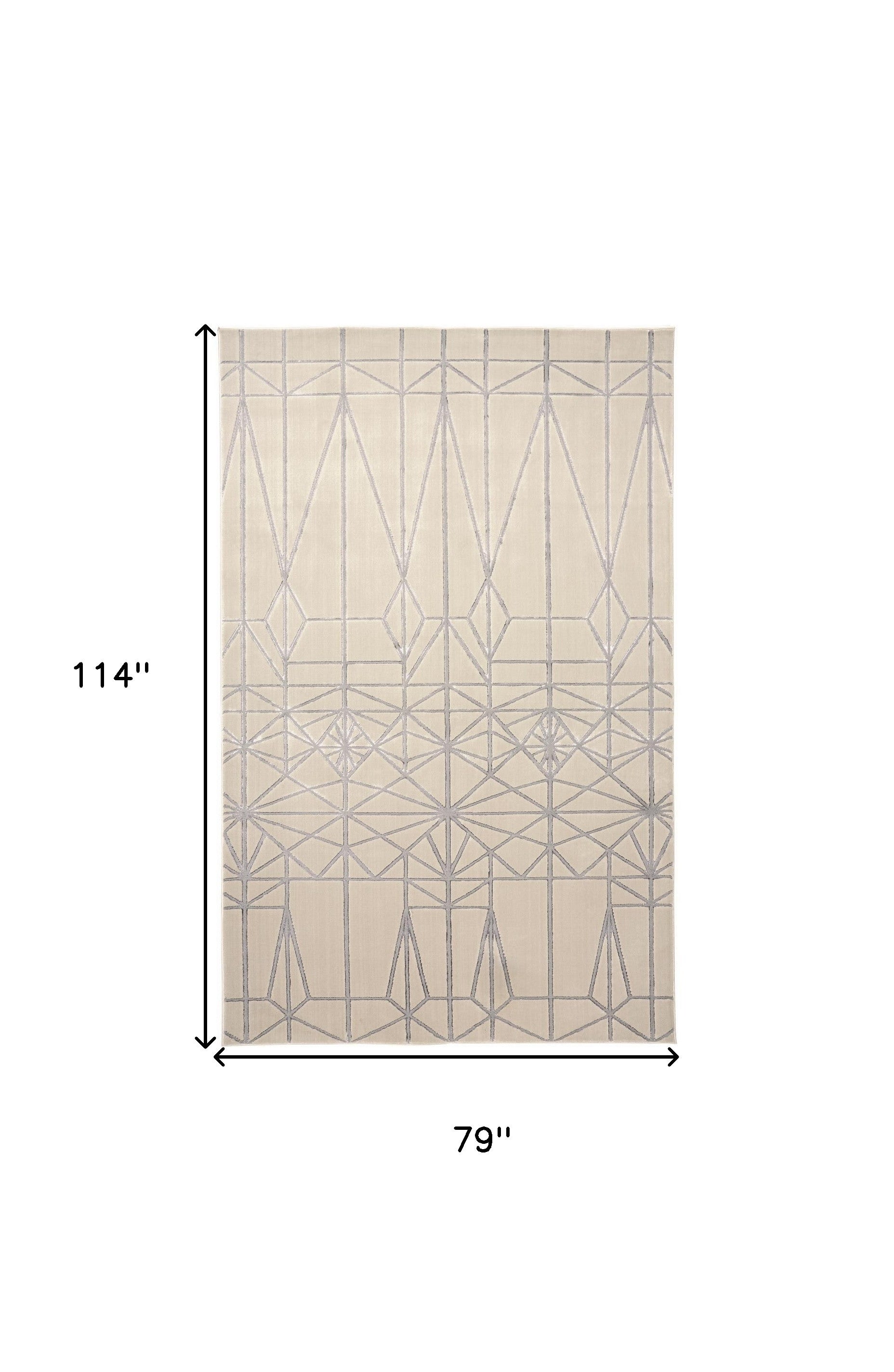 4' X 6' White Silver And Gray Geometric Area Rug