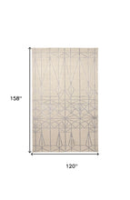 4' X 6' White Silver And Gray Geometric Area Rug