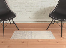 4' X 6' White Silver And Gray Geometric Area Rug