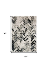 4' X 6' Black Gray And Silver Geometric Area Rug