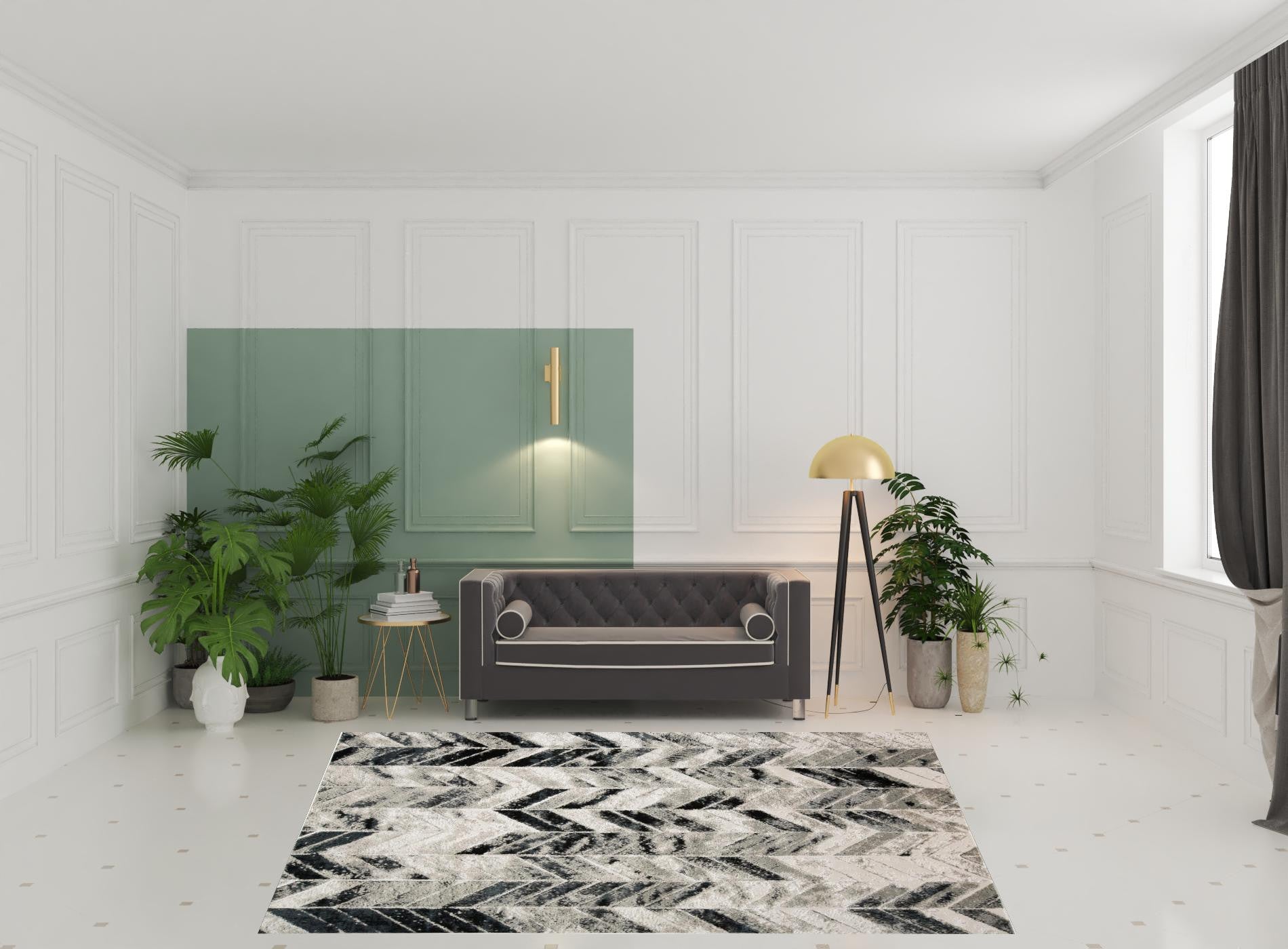 4' X 6' Black Gray And Silver Geometric Area Rug