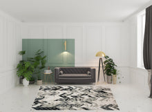 4' X 6' Black Gray And Silver Geometric Area Rug