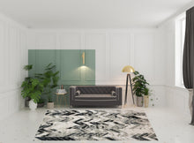 4' X 6' Black Gray And Silver Geometric Area Rug