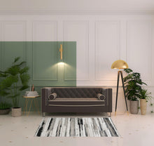 4' X 6' Silver Gray And Black Abstract Area Rug