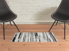 4' X 6' Silver Gray And Black Abstract Area Rug