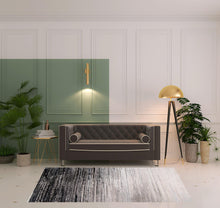 4' X 6' Black And Dark Gray Abstract Area Rug