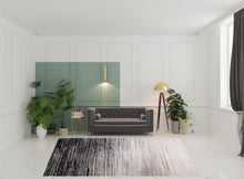 4' X 6' Black And Dark Gray Abstract Area Rug