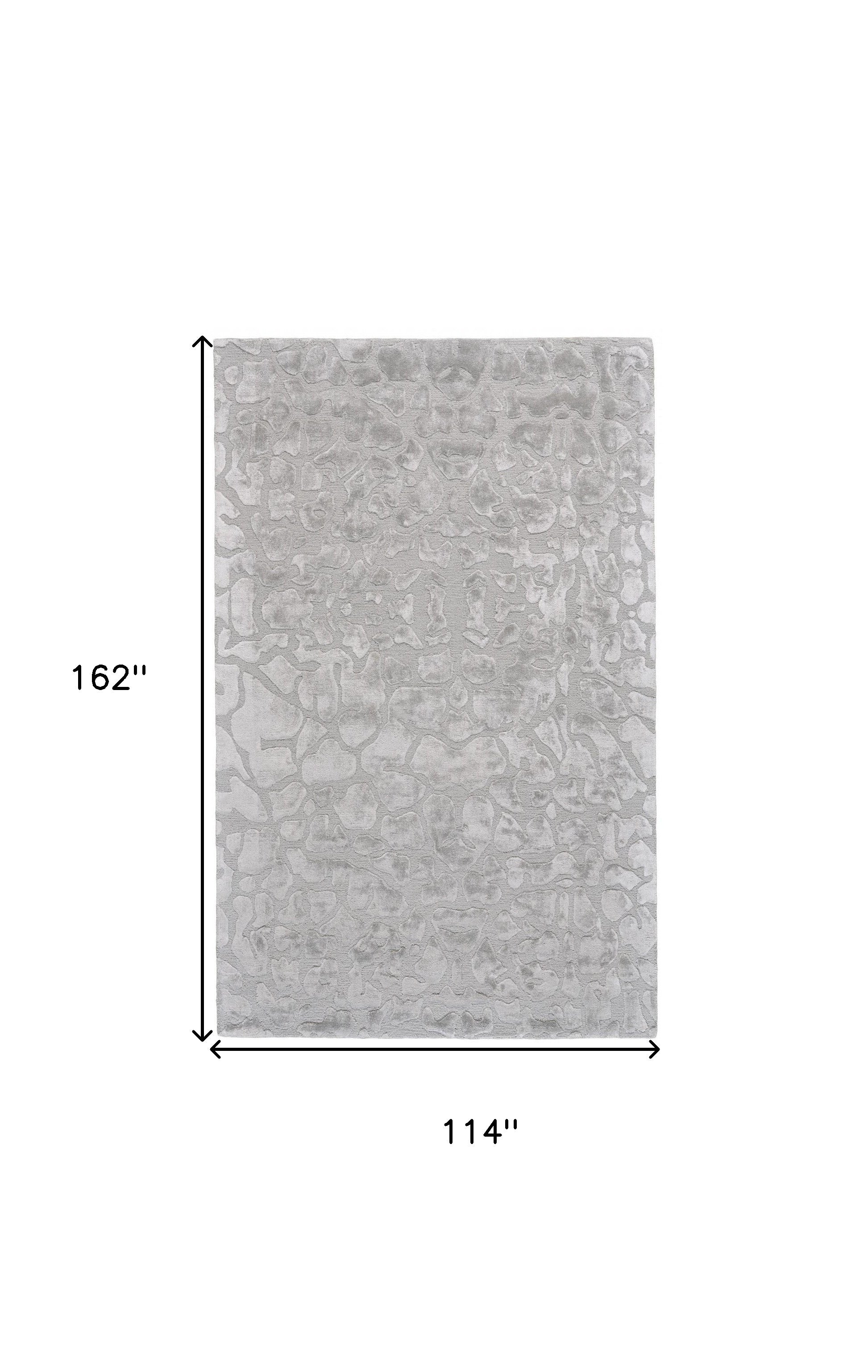 5' X 8' Gray And Silver Abstract Tufted Handmade Area Rug