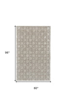 4' X 6' Taupe Ivory And Tan Wool Abstract Tufted Handmade Area Rug