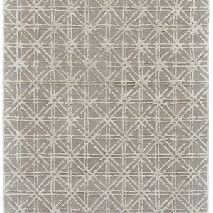 4' X 6' Taupe Ivory And Tan Wool Abstract Tufted Handmade Area Rug
