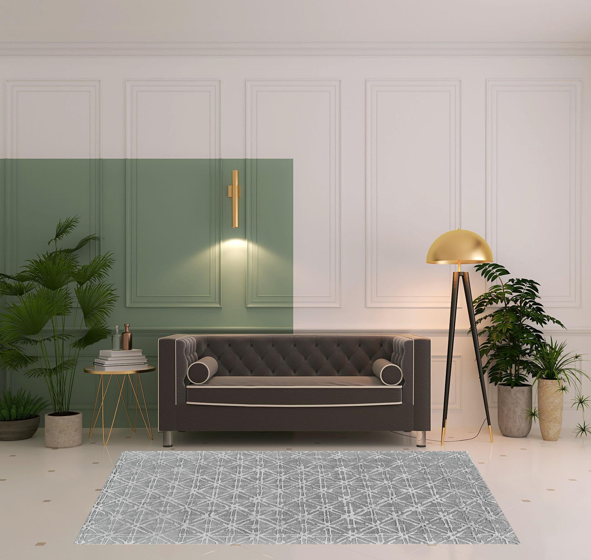 4' X 6' Taupe Ivory And Tan Wool Abstract Tufted Handmade Area Rug