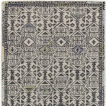 Gray Ivory And Black Wool Geometric Tufted Handmade Area Rug - 4' x 6'